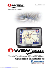 Lowrance Lowrance IWAY 350C Operation Instructions Manual