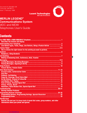 Lucent Technologies MERLIN LEGEND MDW 9000 User Manual