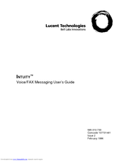 Lucent Technologies INTUITY Voice/FAX Messaging User Manual