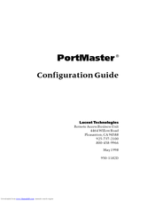 Lucent Technologies PortMaster Configuration Manual