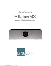 Lyngdorf Audio Millenium ADC Owner's Manual
