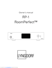 Lyngdorf Audio RoomPerfect RP-1 Owner's Manual