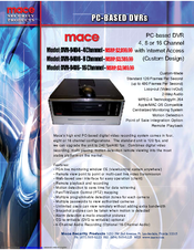 Mace DVR-9404 Specification Sheet