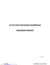 Mace 16-CH Color Full Duplex Multiplexer NMC-1600 Instruction Manual
