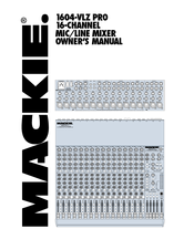 Mackie 1604-VLZ PRO Manuals | ManualsLib