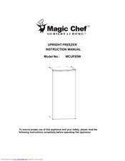 Magic Chef SO RIGHT AT HOME MCUF85W Instruction Manual