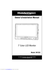 Magnadyne MobileVision M125C Owners & Installation Manual