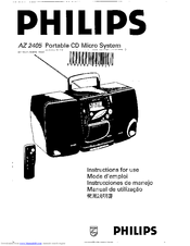 Philips AZ 2405 Instructions For Use Manual
