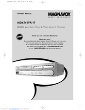 Magnavox MDV540VR - Dvd/vcr Player Owner's Manual