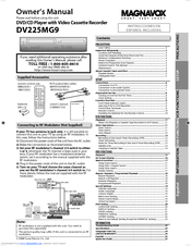 Magnavox DV225MG9 - DVD Player And 4 Head Hi-Fi Stereo VCR Manuals