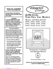 Vermont Castings 3095 Homeowner's Installation And Operating Manual
