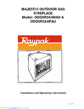 Majestic ODGSR36ANAU Installation And Operating Instructions Manual