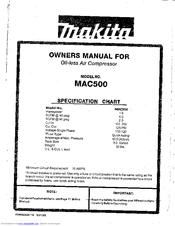 Makita MAC500 Owner's Manual