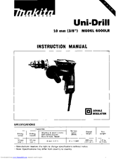 Makita UNI-DRILL 6000LR Instruction Manual