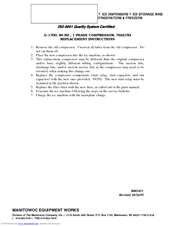 Manitowoc G-1700 Replacement Instructions