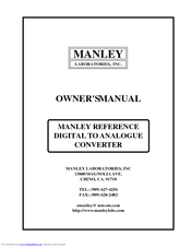 Manley REFERENCE Owner's Manual