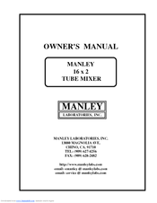 Manley 16 X 2 Tube Mixer Owner's Manual