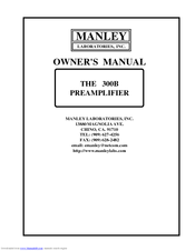 Manley Neo-Classic 300B Owner's Manual