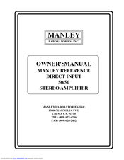 Manley 50/50 Owner's Manual