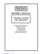 Manley CONTROL MASTER PREAMPLIFIER Owner's Manual