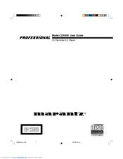 Marantz CDR500 User Manual