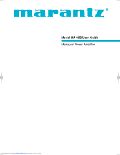 Marantz MA-9S2 User Manual
