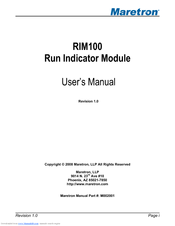 Maretron Run Indicator Module RIM100 User Manual