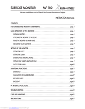 Mark Of Fitness MF-180 Instruction Manual