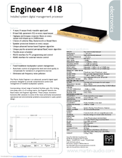 Martin Audio Installed System Digital Management Processor Engineer 418 Technical Specifications