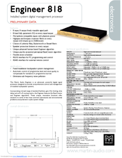 Martin Audio Installed System Digital Management Processor Engineer 818 Technical Specifications