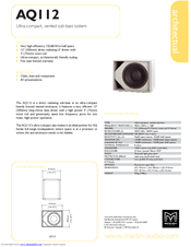 Martin Audio AQ112 Technical Specifications