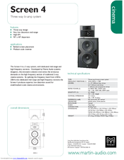 Martin Audio Cinema Screen 4 Technical Specifications