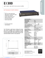 Martin Audio E1300 Specification Sheet