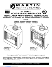 Martin 400BWBIA Installation And Operating Instructions Manual