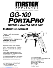 Master Appliance PORTAPRO GG-100K Instruction Manual