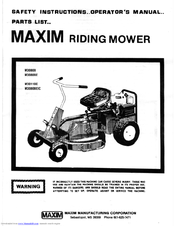 Maxim M3011BE Operator's Manual And Parts List