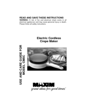 Maxim CM5C Use And Care Manual