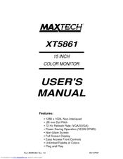 MaxTech XT5861 User Manual