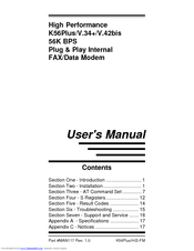 MaxTech xpm56i K56Plus User Manual