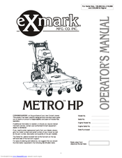 Exmark Metro HP MHP5216BV Operator's Manual
