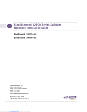 Extreme Networks BlackDiamond 12800 Series Hardware Installation Manual