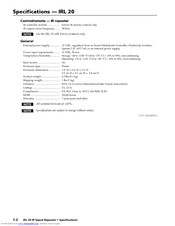 Extron electronics IRL 20 Specifications