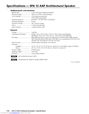 Extron electronics SPA 12 AAP Specifications