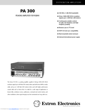 Extron electronics PA 300 Specifications
