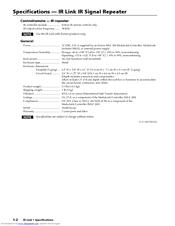 Extron electronics IR Link Specifications