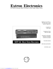 Extron electronics Multi Video Processor MVP 104 Specifications