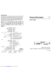 Extron electronics VEGA AUDIO SW6 User Manual
