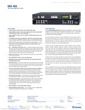 Extron electronics DDS 402 Specification Sheet
