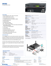 Extron electronics Two InpuT VIdeo Scaler IN1502 Specifications