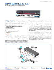 Extron electronics SW2 VGA Series Specification Sheet